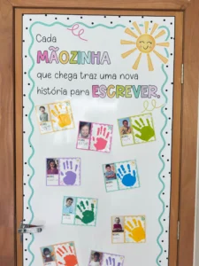 Painel Parede Acolhida da Turma (PDF 32 páginas) | Painel em 28 folhas + Ficha Editável (Canva)