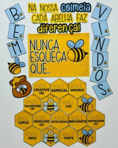 Painel Colmeia Frases Motivacionais (PDF) 39 páginas | Cada Abelha Faz Diferença + Lembrancinhas