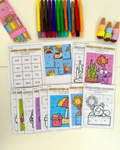 Quebra-cabeça Soma Misteriosa – Atividades de Adição com Resultados até 10 e 20 – PDF com 24 Páginas