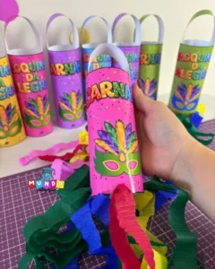 Pipa de Mão Carnaval – 10 Modelos Coloridos + Vídeo Tutorial Passo a Passo (PDF 11 Páginas)