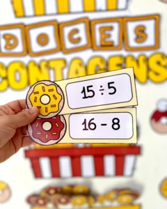 Doces Contagens – Kit 4 Operações (Painel + Envelope + Fichas) PDF com 66 páginas