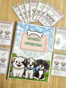 Divisão Divertida com 20 Páginas Coloridas e para Colorir