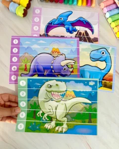 Educação Especial com Quebra-Cabeças de Dinossauros em PDF com 7 Páginas