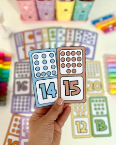 Dominó dos Numerais com 20 Peças para Educação Especial