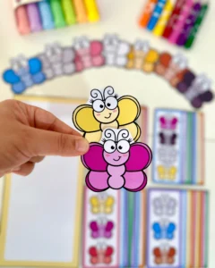 Borboleta das Cores com 9 Fichas para Educação Especial