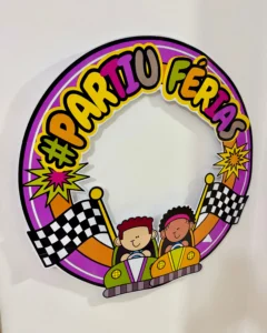 Decoração para Bambolê com o tema Partiu Férias com 12 folhas