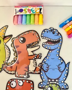 Alinhavos Dinossauro com 7 Atividades para Educação Especial
