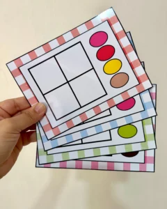 Quadrado das Cores com 8 Fichas para Educação Especial
