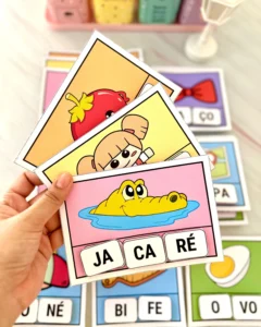 Encaixe das Sílabas com 20 Fichas Interativas para Educação Especial