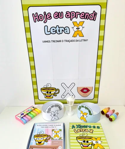 Cartaz para treinar o traçado da letra X.